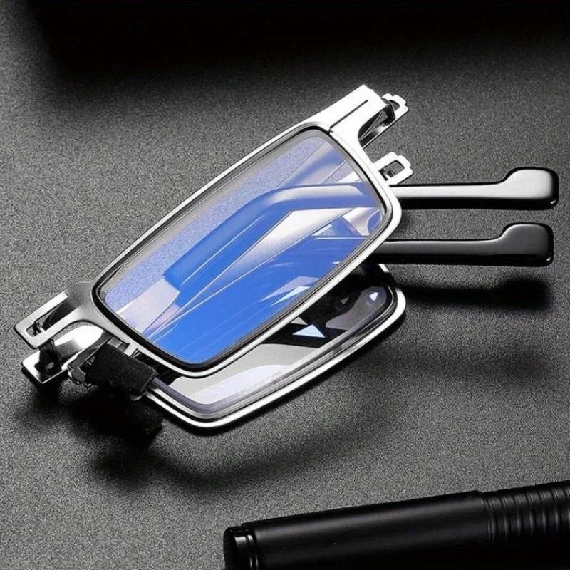10PCS Business Men Reading Glasses Foldable Metal Frame Anti-Blu-ray Graded Glasses for Farsighted For Men Women