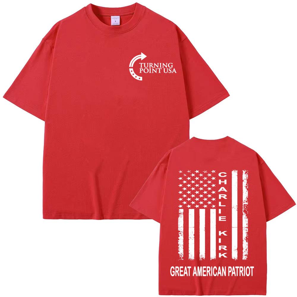 Pray for Charlie Kirk Great American Patriot T-shirts Men 90s Vintage Hip Hop T Shirt Unisex Fashion Casual Short Sleeve T-shirt