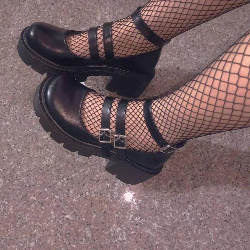Rimocy Frühling Dicken Absätzen Plattform Mary Janes Frauen Süße Schöne Knöchelriemen Lolita Schuhe Frau Lackleder High Heels Pumps