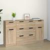 VidaXL Set of 3 Sideboards Sonoma Oak Engineered Wood 3115822