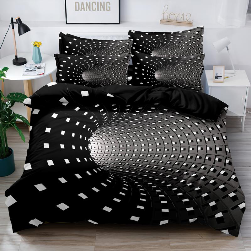 3-teiliges Schlichtes Modernes Totenkopf Tier Muster Digital Bedrucktes Daunenbettbezug-Set, Bettwäscheset(1 Daunenbettbezug+2 Kissenbezüge)