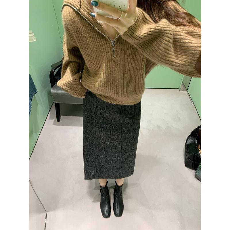 Sheepskin Version of Grape Ma with Inner Height Increase of 3cm Side Zipper Thin Boots Elastic Boots Women's Flat-bottomed Retro Short Boots