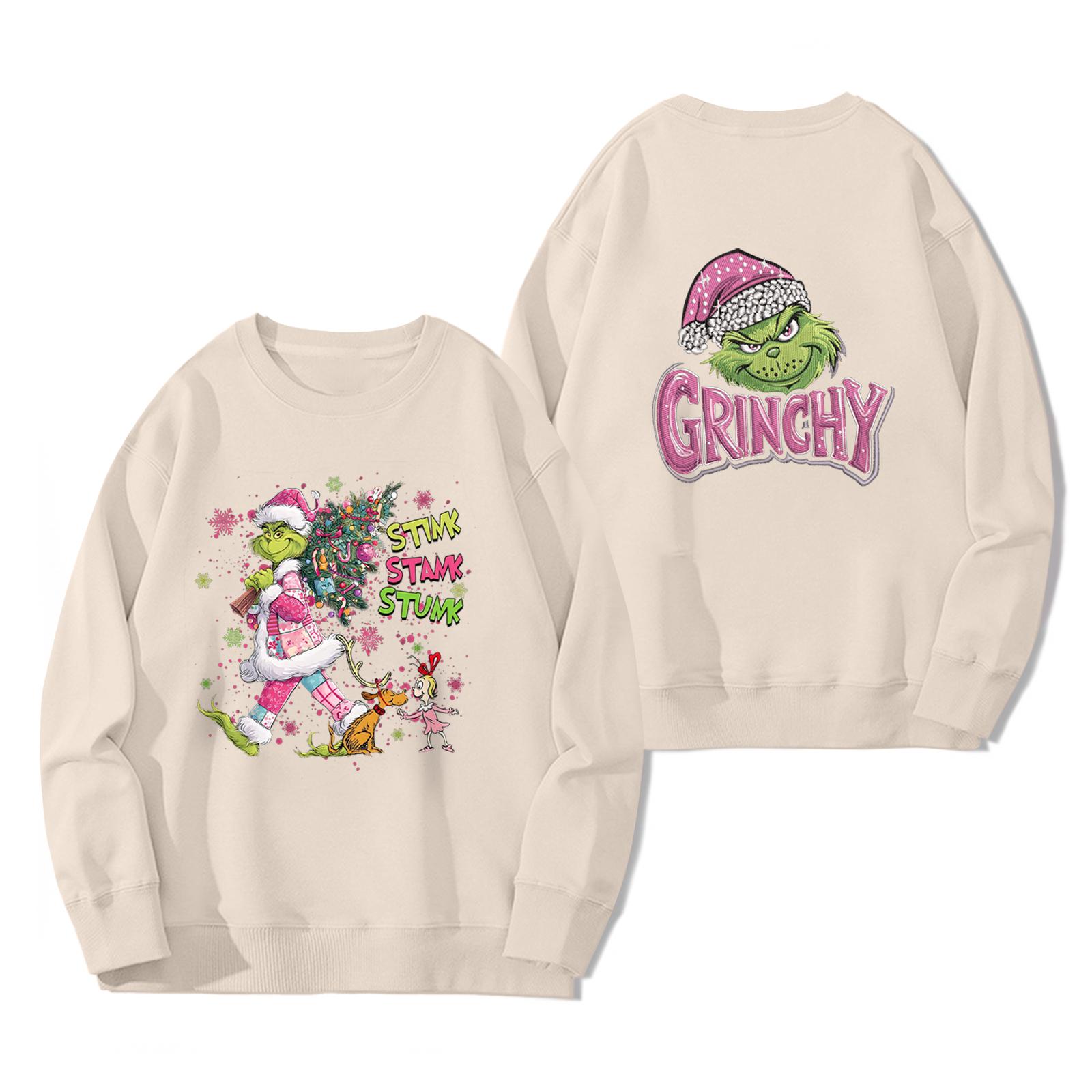 Women s Fashionable Casual Long Sleeve Printed Pullover Sweatshirt S