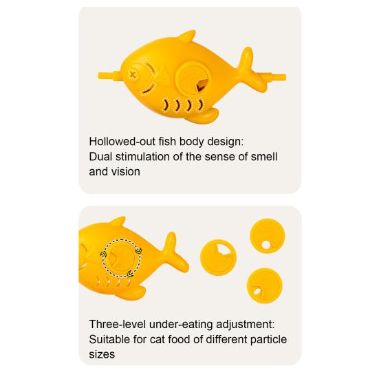 Drehender Fisch Katzenleckerli-Spender Interaktives Gegrillter Fisch über Lagerfeuer Katzenspielzeug Spaß Langsamfresser Enrichment-Spielzeug für Wohnungskatzen Spieltraining