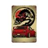 Auto Giapponesi d'Epoca Samurai Poster Latta Metallo Cartello Targhetta Giappone Corse Casa Club Jdm Auto Gtr Anime Luna Decorazione Murale Estetica