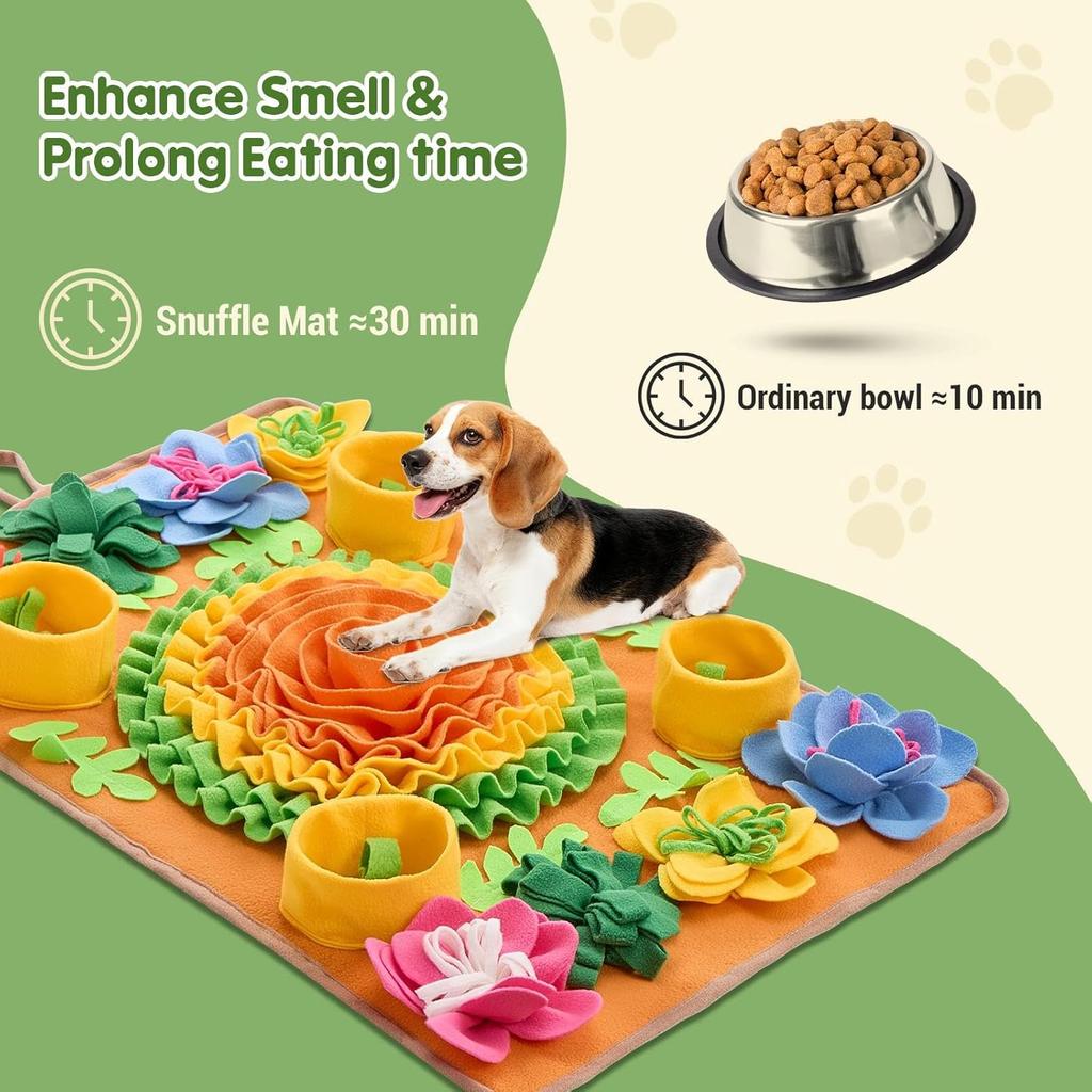 Avont Snuffle Mat for Dogs, Sniff Activity Interactive Sniffing Feeding Puzzle Slow Feeder for Puppies Cats Pets, Stress Relief Foraging Skills Brain
