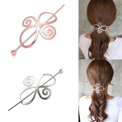 Mode Frauen Slide Pferdeschwanz Halter Pin Clip Kleid Liebe Herz Haar Stick