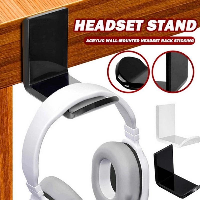 1/2Pc Acrylic Headphone Bracket Wall Mounted Headset Holder Hanger Under Desk Hook Earphone Sticky Display Stand