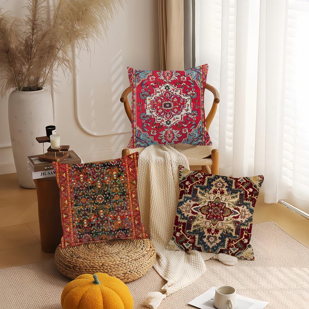 Moroccan Ethnic Style Pattern Pillow Case Bedroom Sofa Living Room Backrest Decoration Square Cushion Nap Time