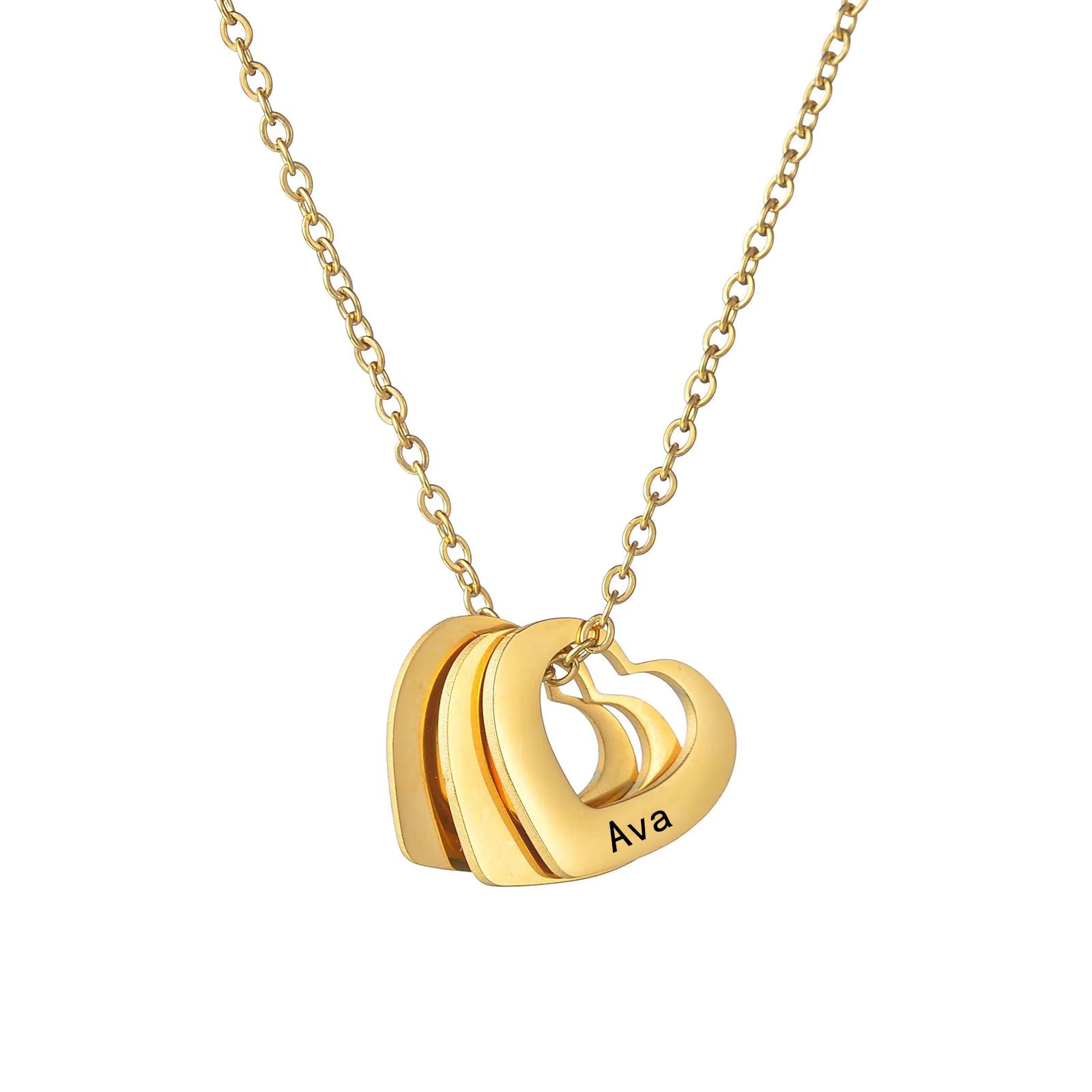 Fashion 18K Gold Stainless Steel Necklace Personalized Customization With Pictures and Text Pendant Necklace золотой