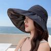 Summer New Breathable Empty Top Sunscreen Hat Big Brim Sunshade Foldable Ponytail Anti-ultraviolet All-round Sunscreen