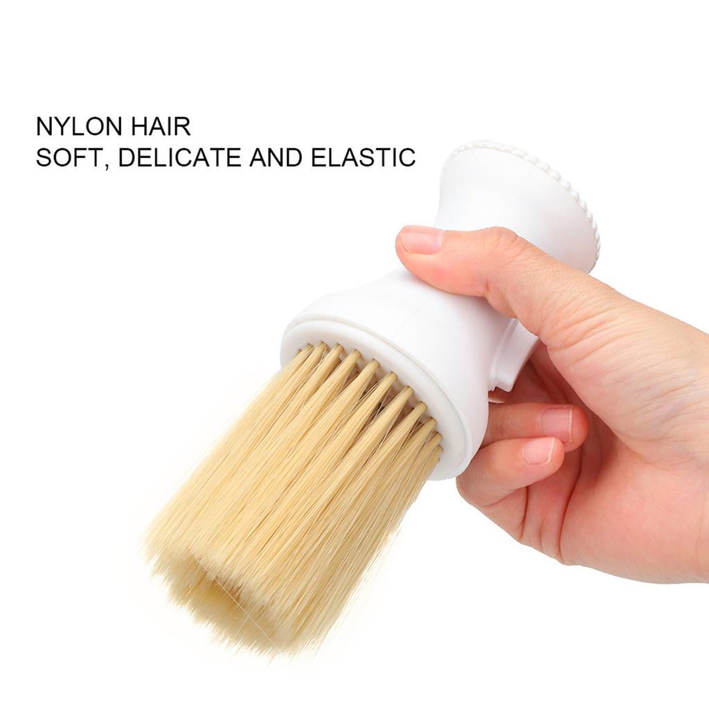 Soft Hair Neck Duster Hairdressing Powder Storage Styling Dust Cleaning BrushWhite