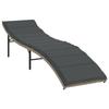 VidaXL Sun Lounger and Cushion Light Grey 55x199x50 Cm Braided Resin, Sunbed, Reclining Sun Lounger, Bed of 368250