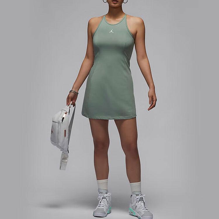 Jordan Solid Color Comfortable Sporty Casual Sleeveless Dress Women Dress Green FN5695-304