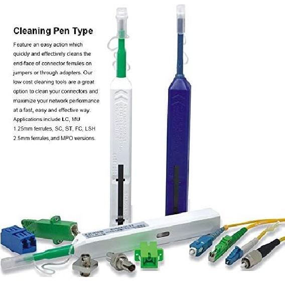 Fiber Optic Cleaning Pen, SC/FC/ST 2.5mm Ferrule Connectors Fiber Cleaner, Cleans Over 800 Times