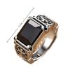 Black Zircon Men's Hip Hop Rings Adjustable Cross Ring Trend Open Ring  Daily Wear