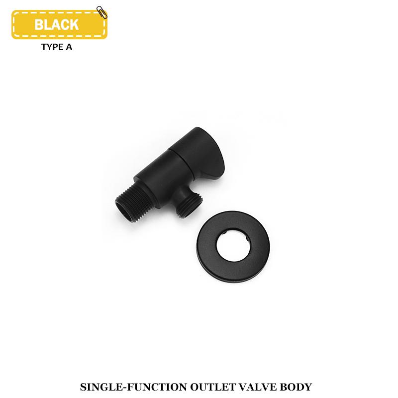 Brass Black Angle Valve Wall-Mounted Single And Double Outlet Valve External Thread G1/2 Stop Valve Bathroom Kitchen Accessories