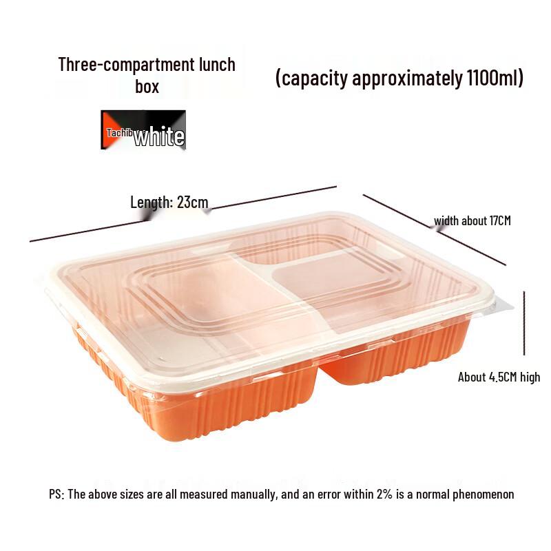 

Disposable 3-Compartment Takeaway Lunch Boxes