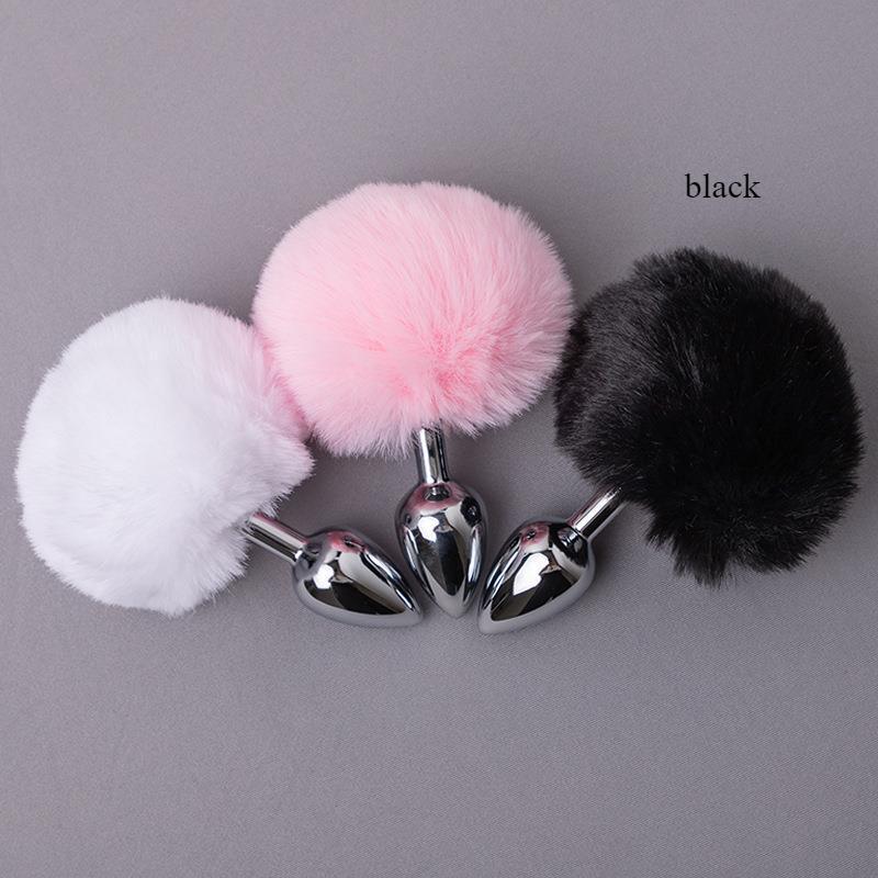 Soft Rabbit Tail Metal Anal Plugs Fox Cat Dog Tail Out Anal Plugs Female Rear Anal Adult Erotic Products