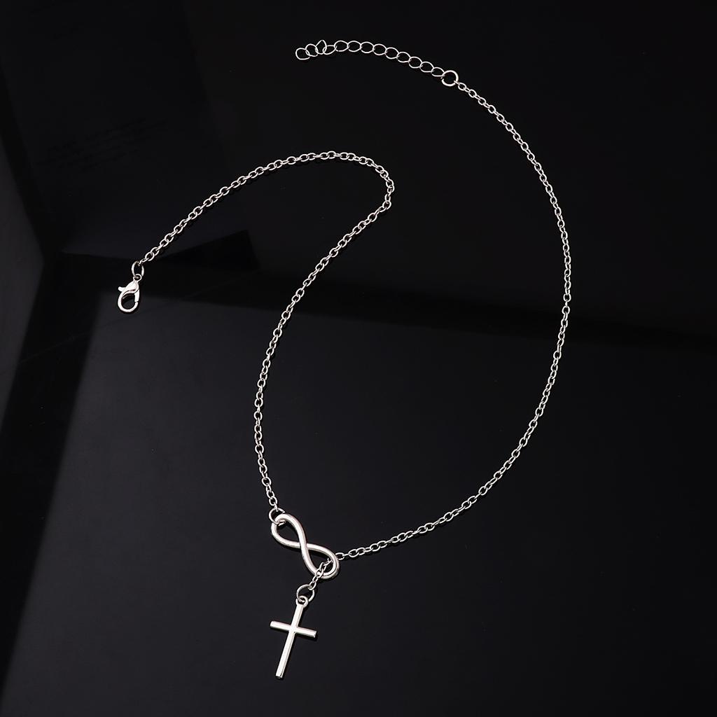 European and American Cross 8-character Sweater Chain Jewelry Girls Popular Necklace Popular Short Neck Chain Jewelry
