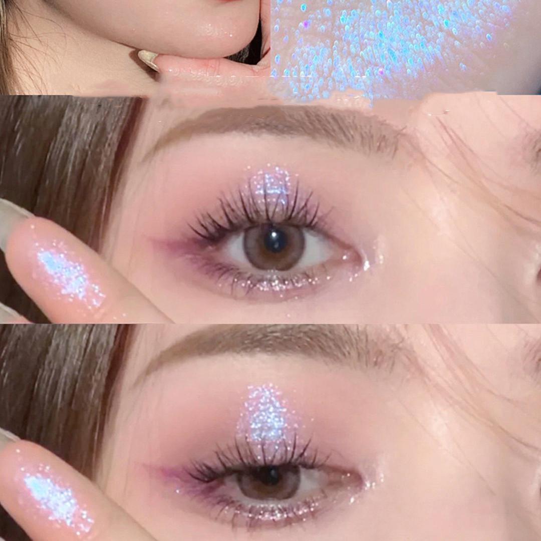 

Блестящие жидкие тени для век Galaxy, осветляющая подводка для глаз шелкопряда для блестящего макияжа глаз, женские осветляющие слезоточивые жидкие тени для век