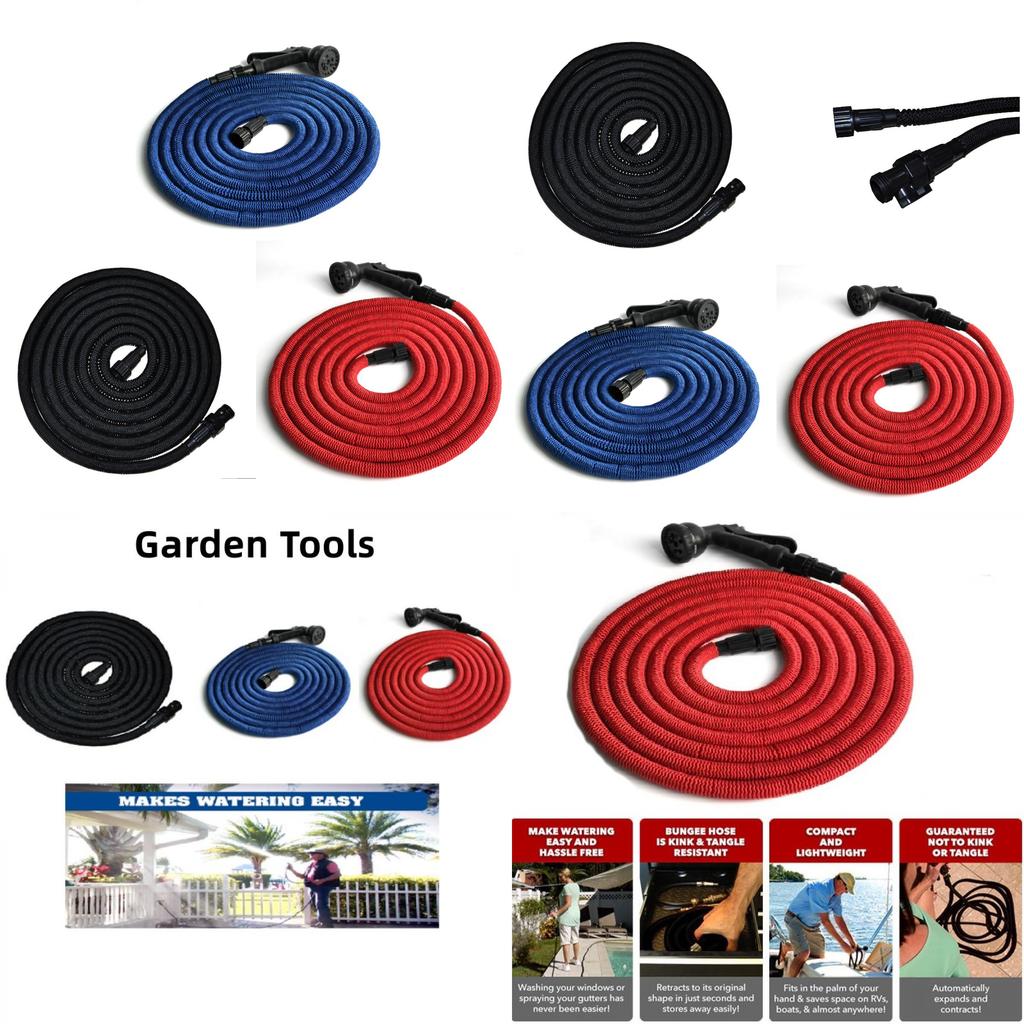 25ft-100ft Expandable Garden Hose Set With High Pressure Water Gun For Gardening And Car Washing
