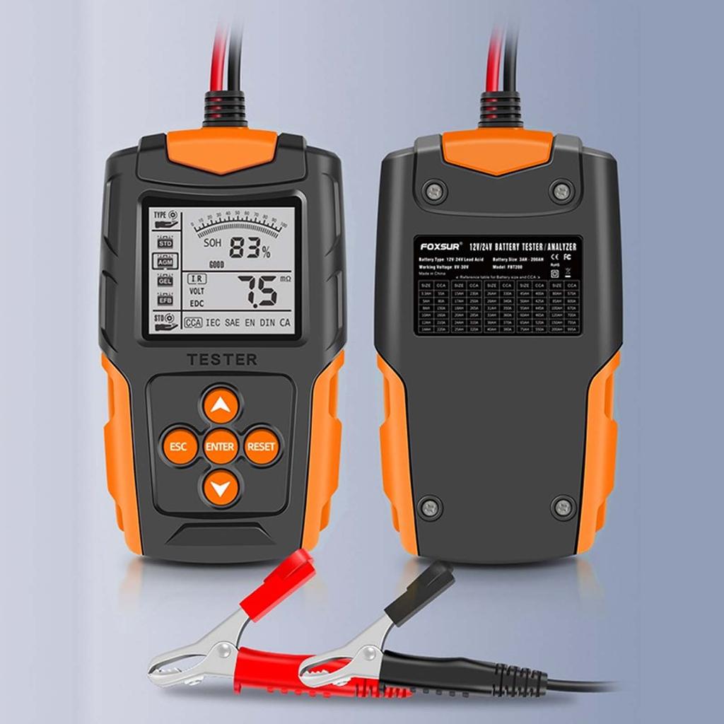 12V 24V Lead Acid Battery Tester Digital Auto Battery Cranking Charging Automatic Diagnostic Analyzer for Car Truck Boat SUV