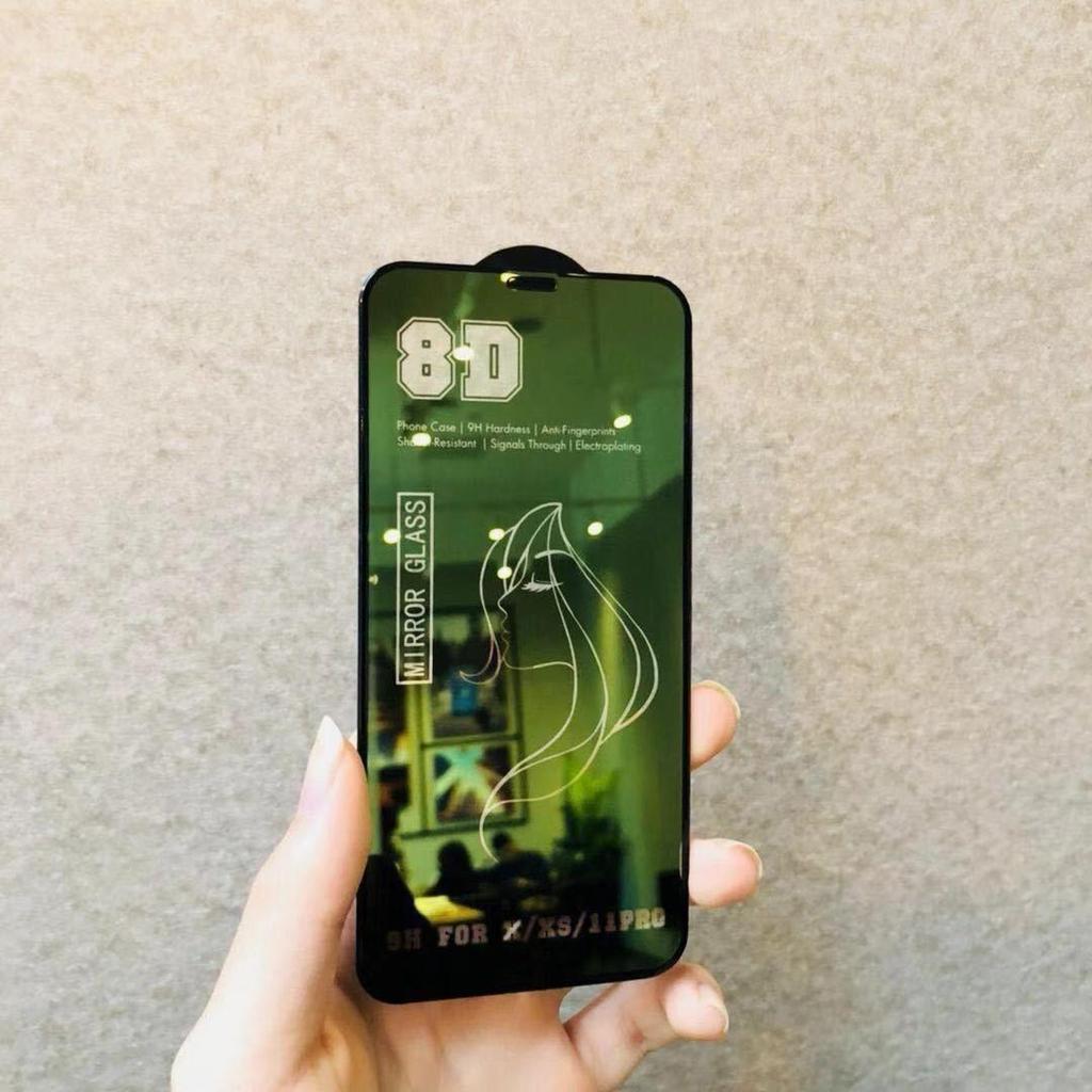8D Spiegel gehärtetes Glas für Apple iPhone 14 13 12 11 Pro Max Plus Mini X XS Max XR Displayschutzfolie Vollabdeckung Schutzfolie