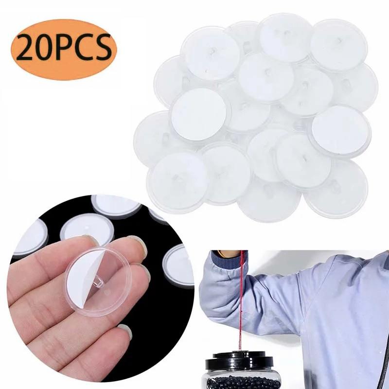 

20Pcs 2cm Ceiling Disc Sticky Hanger Plastic Wall Sticky Hook Ornament Lamp Transparent Ceiling Hooks