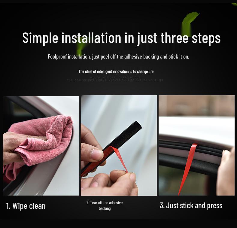 Universal Car Door Gap Sealing Strip for Soundproofing and Noise Reduction