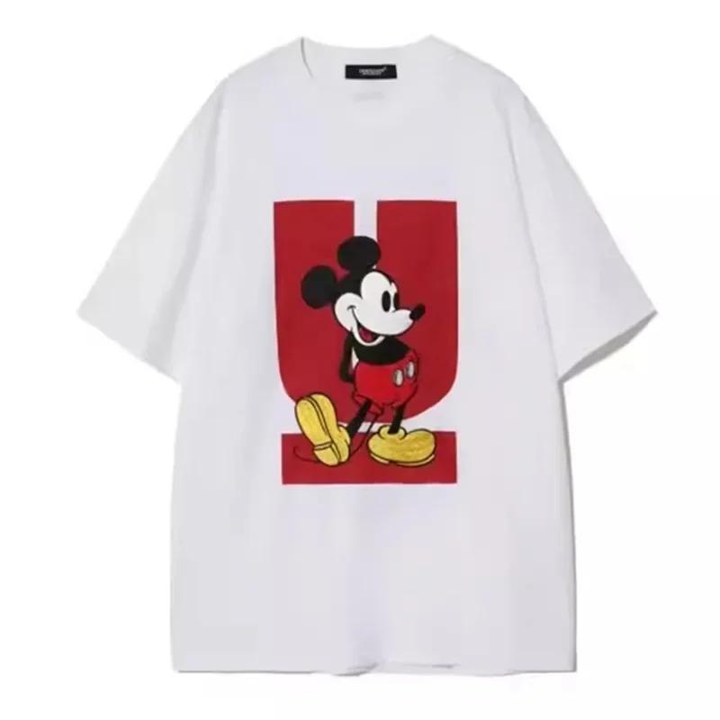 Mickey Cartoon Mickey Mouse Co-Branded Men's and Women's Short-Sleeved T-Shirts Loose Anime Print Oversized T-Shirt Fashion Top