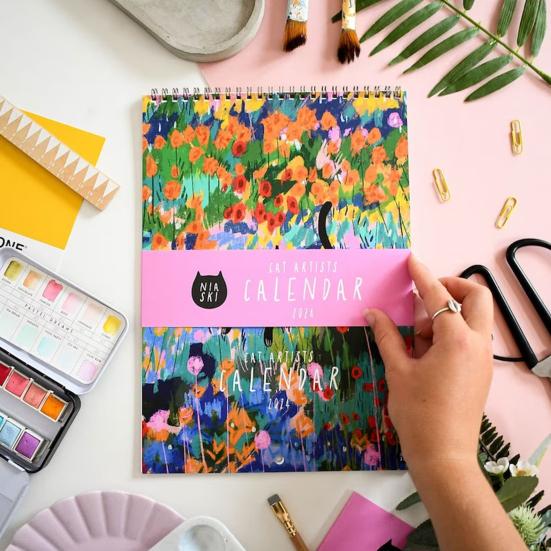 

Восхитительный настенный календарь с изображением кота, будьте организованы, красивый экологически чистый бумажный декоративный настенный календарь, подарок разноцветный