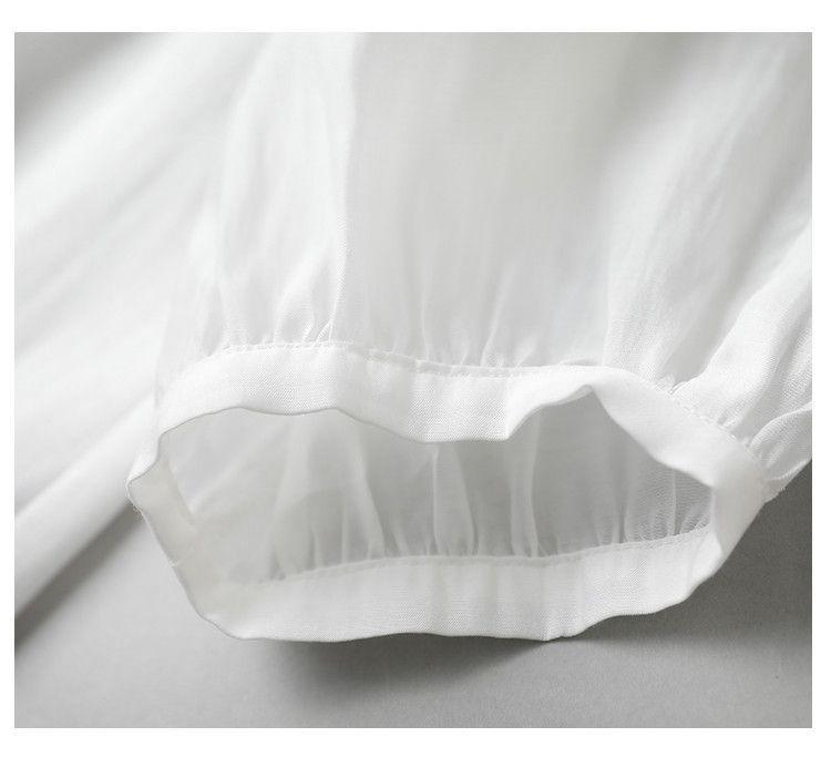 2025 Summer High-End Fashion Three-Button Korean Style White Pullover Top for Women