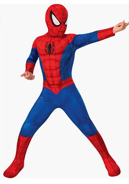 Spider-Man children's cos suit brand new day red and blue battle suit Peter Parker tights onesie cosplay