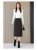 Woolen High-Waist A-line Midi Skirt for Women - Spring/Autumn 2025 Collection