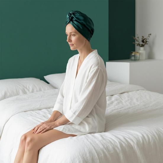 Damen Satin Haarnetz für die Nacht Verstellbar Elastisch Seidenzöpfe Langes Lockiges Haar Wickel Einfarbige Atmungsaktive Haarpflege Nachtmütze