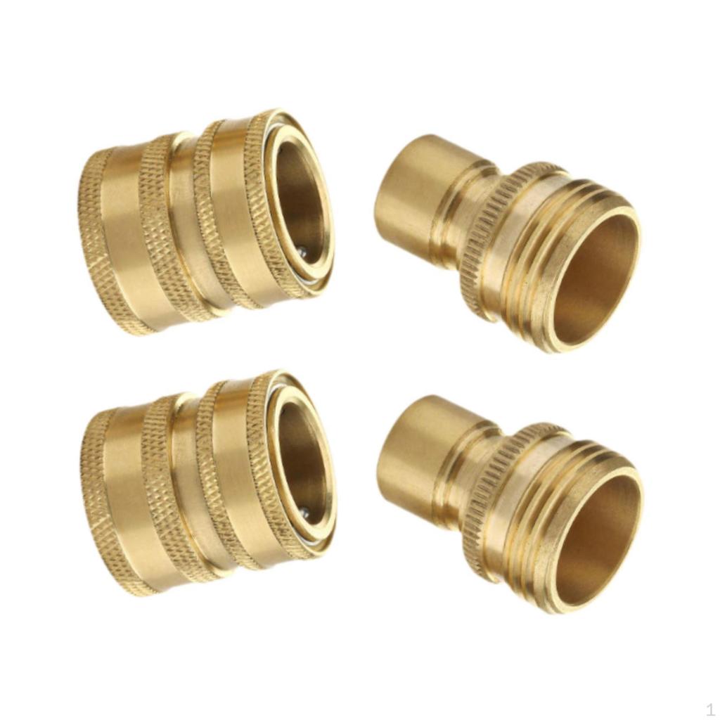 4 Pack 3/4 Inch Pressure Washer Quick Connect Garden Hose Adapters, Easy Installation, Directly