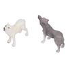 2pcs Howling Wolf Action Figure Figurines Toys Howling Wolf Animal Model Educational Presents for