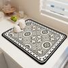 A Bohemian-style Drying Mat  Super Absorbent,  Non-slip, Heat-resistant Diatomaceous Earth Countertop Mat, Suitable for Dining Tables, Coffee Machines