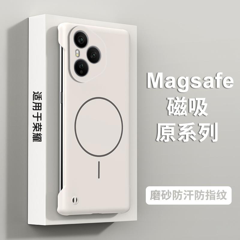 Ultra-thin borderless suitable for Honor 400pro mobile phone case magnetic suction power breathable heat dissipation X60 light and thin protective co