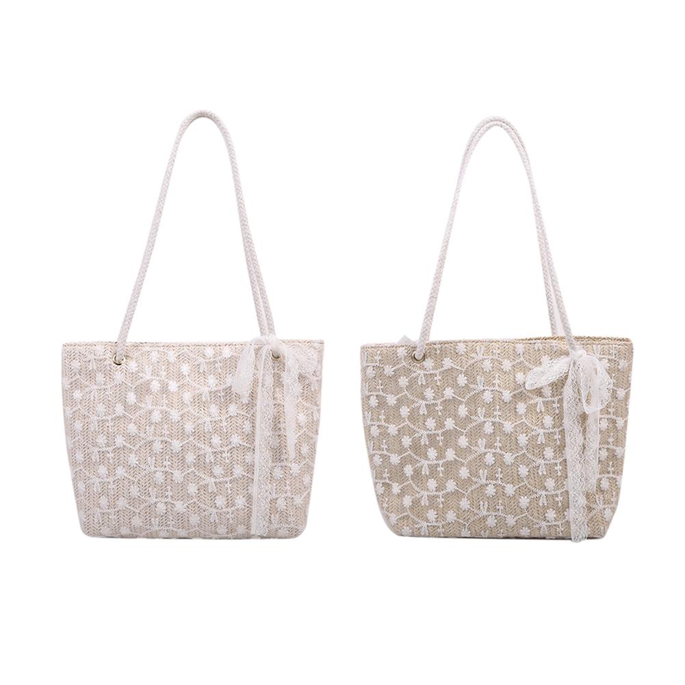 

Мода Женщины Солома Плетеные кружева Сумки Для плеча Дамы Пляжный отпуск Сумки