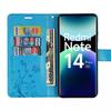 Coque et Verres Trempés Pour Xiaomi Redmi Note 14 Pro Plus 5G - Synthécuir Floral Bleu - Protection Complète