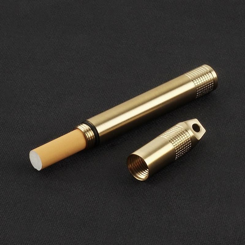 Brass Seal Bottles Waterproof Canister Keychain Medicine Toothpick Bottle Outdoor Camping Tool