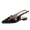 Shoes Female Slingbacks Women's High Heels Fashion Buckle Strap Office and Career New Belt Buckle Closed Toe Sandals