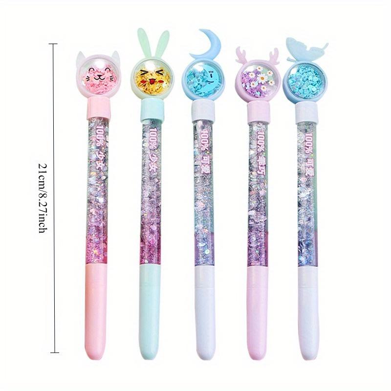 1Pc Glitter Sequin Rabbit Butterfly Moon Shape Comfortable Grip Stationery School Office Supplies Student Prize Gift Writing Tools Holiday Gift Novelt