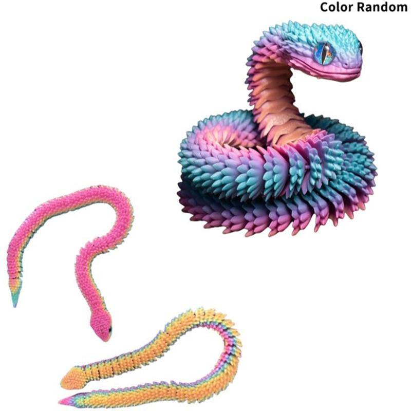 

1 шт. Подарки для детей 3D-печатная змея Имитация змеи Фигурка Гибкие суставы Игрушка для офисного стола Домашний декор Украшение