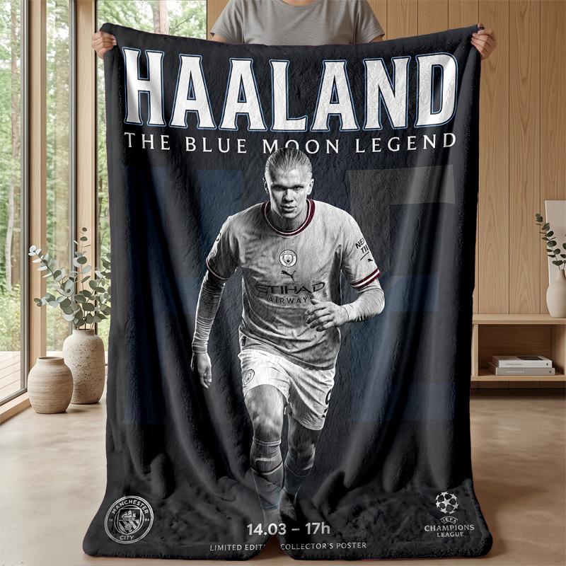 Erling Haaland Weiche Flanell Fleece Decke Leicht Gemütlich Warm Überwurfdecke Für Sofa Bett Heimdeko