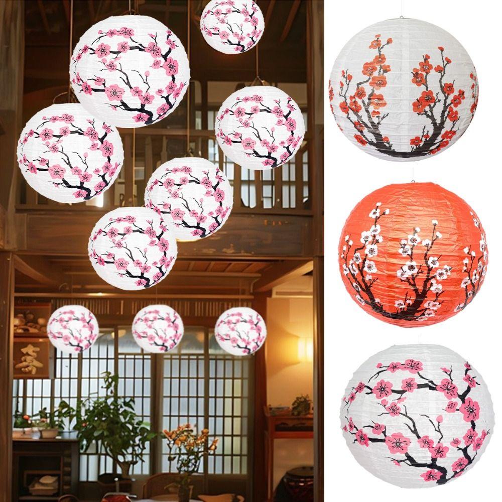 3Pcs Paper Material Paper Lanterns Cherry Blossom Themed Plum Blossom Lantern  Family Restaurant