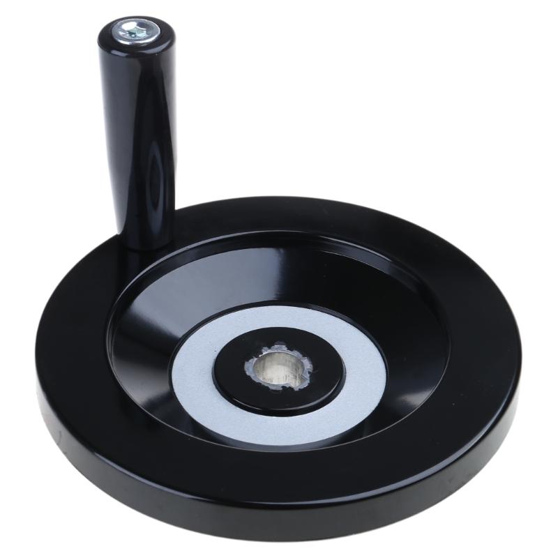 

Back Corrugated Handwheel Lathe Machine Bakelite Handwheel Black with Revolving Handle 10x80mm 12x100mm 16x160mm