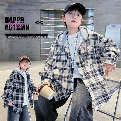 Jungen Reine Baumwolle Karierte Hemdjacke - Stilvolles & Atmungsaktives Oberteil für Frühling/Herbst